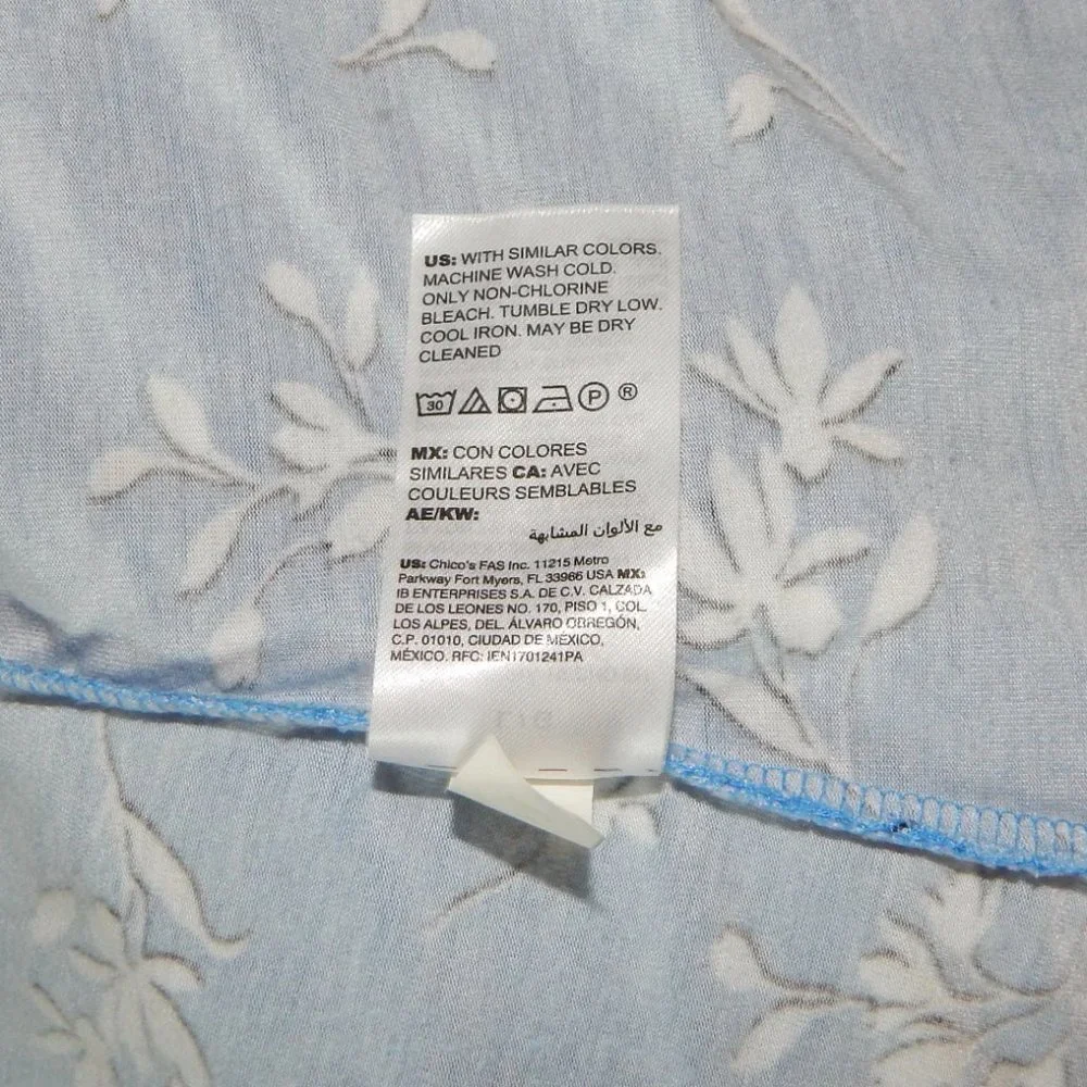 Soma Size L Blue White Floral Tank Top Built in Bra Adjustable Shirt Sleepwear - Picture 9 of 10